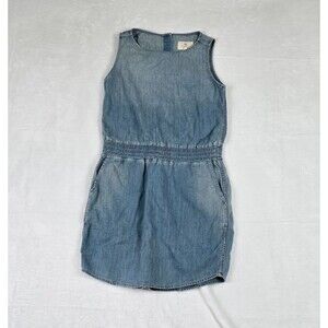 AG Adriano Goldschmied Sleeveless Denim Dress Women Blue Cotton XS Button-Back